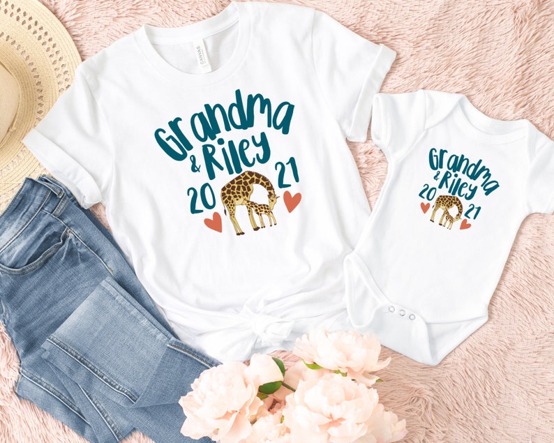 Personalized Grandma Baby Matching Shirts New Grandma Gift Etsy
