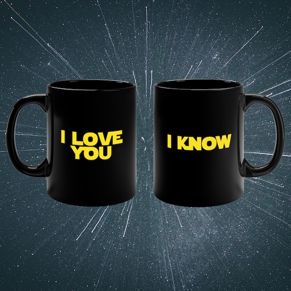 I Love You I Know Couples Mugs, Orlando Florida Vacation Mug Gift Set of 2, Scifi Mugs, Matching Anniversary Mugs, I Love You I Know Mug Set