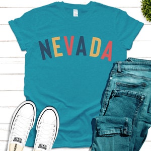 Nevada Shirt, 2022 Trending Colors, Nevada Birthday, Nevada Lover, Plus Sizes, Vintage Style Shirt, Nevada TShirt, Nevada T-shirt Tee Gift Tropical Blue