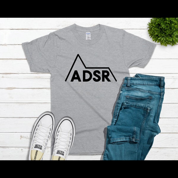 ADSR Synth Music TShirt, Attack Decay Sustain Release, Synthesizer Tee, Musician Gift, Music Lover Gift, Synth Shirt, Synthwave Retro