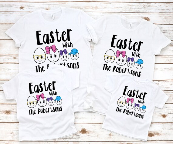 Personalized Family Easter Shirts White Easter Egg Customizable Tees Matching Family Easter Outfits Easter Photo Shoot Easter Boy Girl Etsy Canada