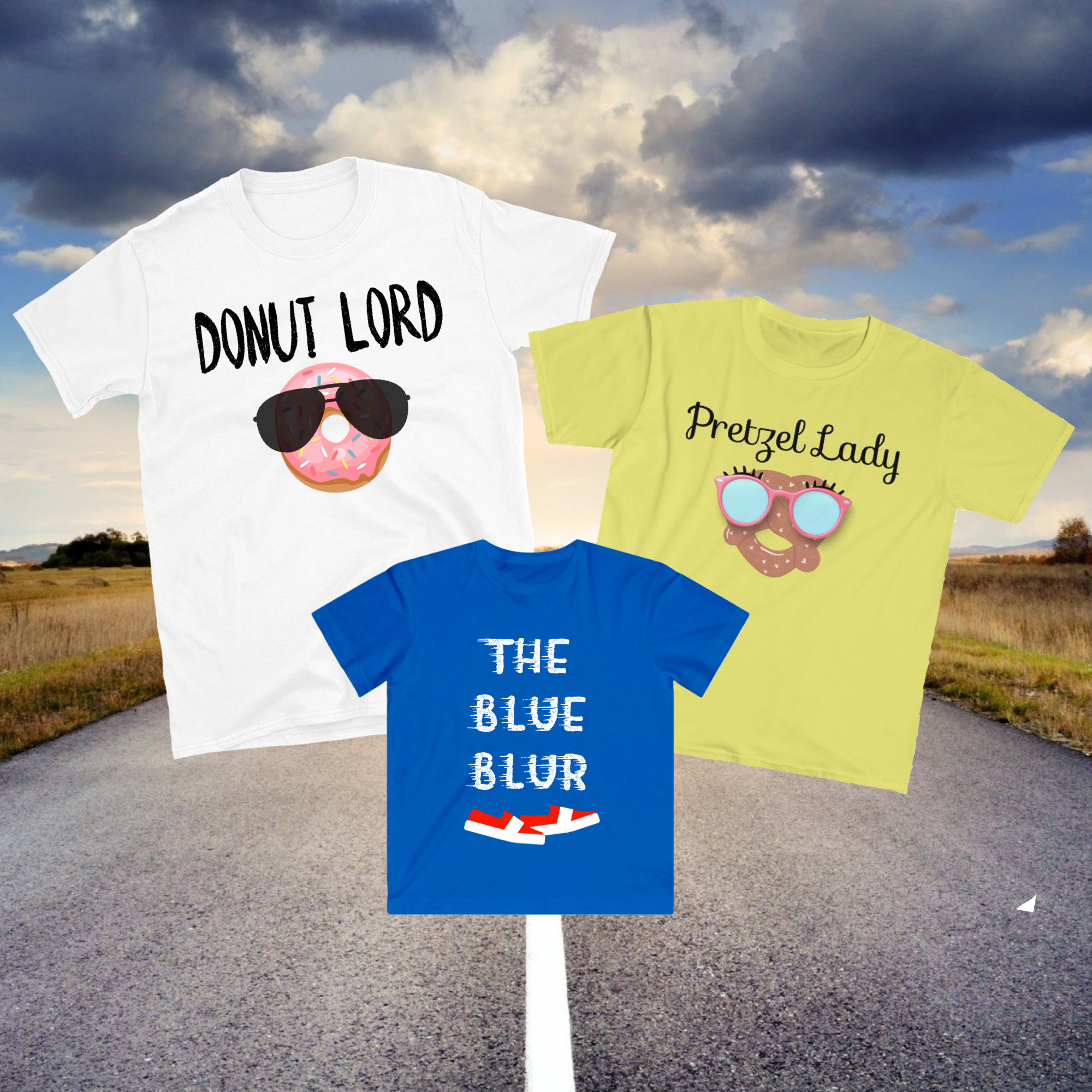 Donut Lord, Pretzel Lady, The Blue Blur, Father's Day Matching Shirts, Fathers Day from Son, Father Son Gamer Shirt, Gaming Birthday Movie