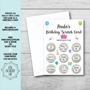 Personalised 18+ Birthday Create Your Own Scratch Card With Envelope A6 Fun Boyfriend Husband Wife Girlfriend LGBT Cheeky Gift