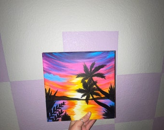 Sunset beach painting