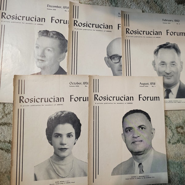 Rosicrucian Forum magazine 1958-1960 select 14.99 each