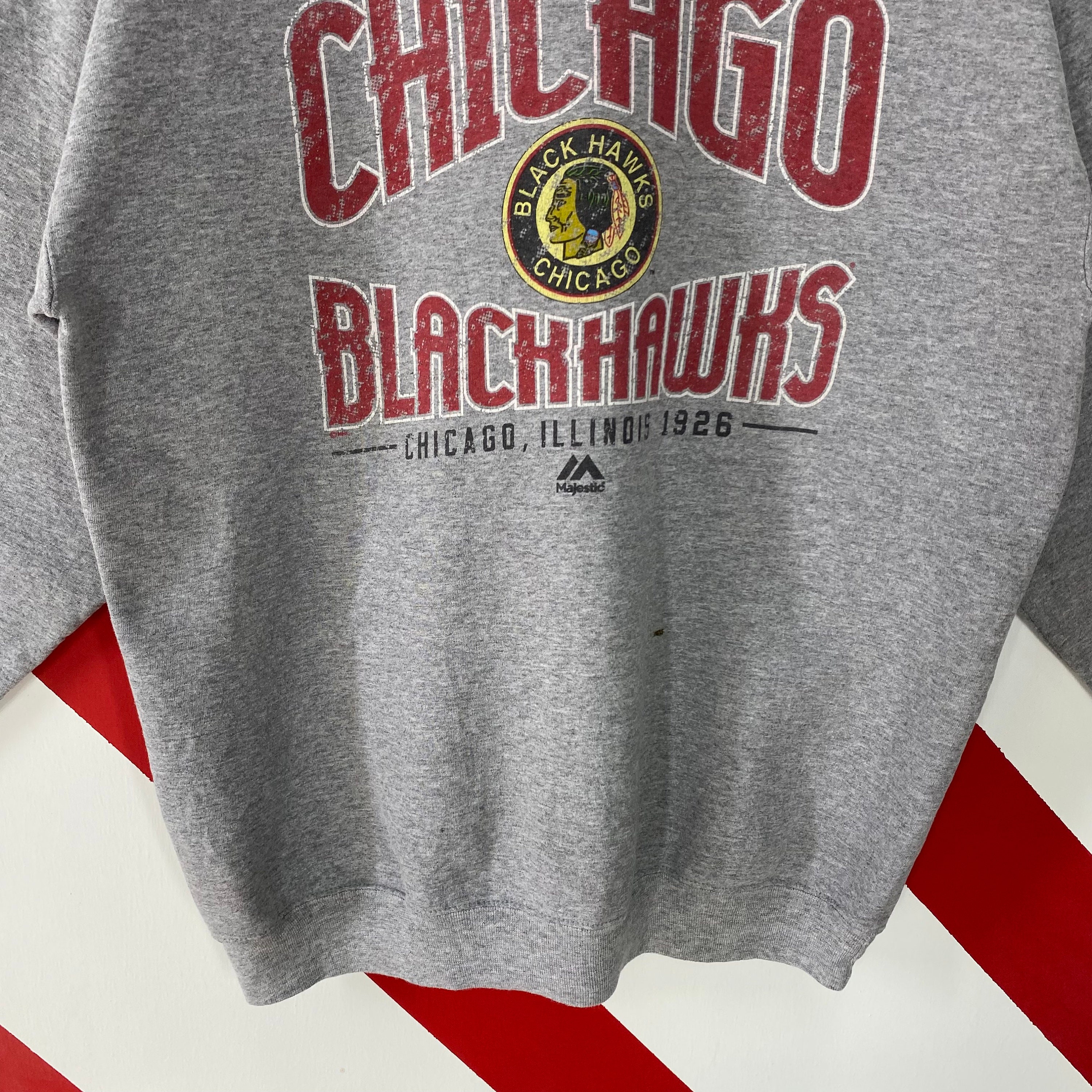 Vintage Chicago Blackhawks fleece, NHL black 1/4 zip sweatshirt - AU Medium