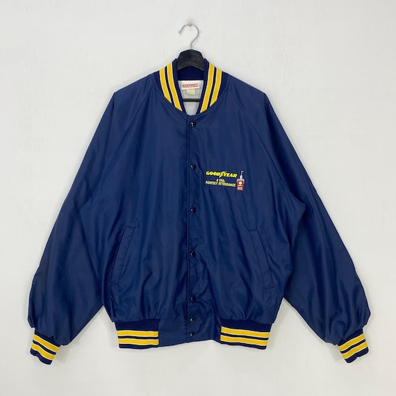 Vintage 90s Goodyear Varsity Jacket Bomber Racing Motorsport