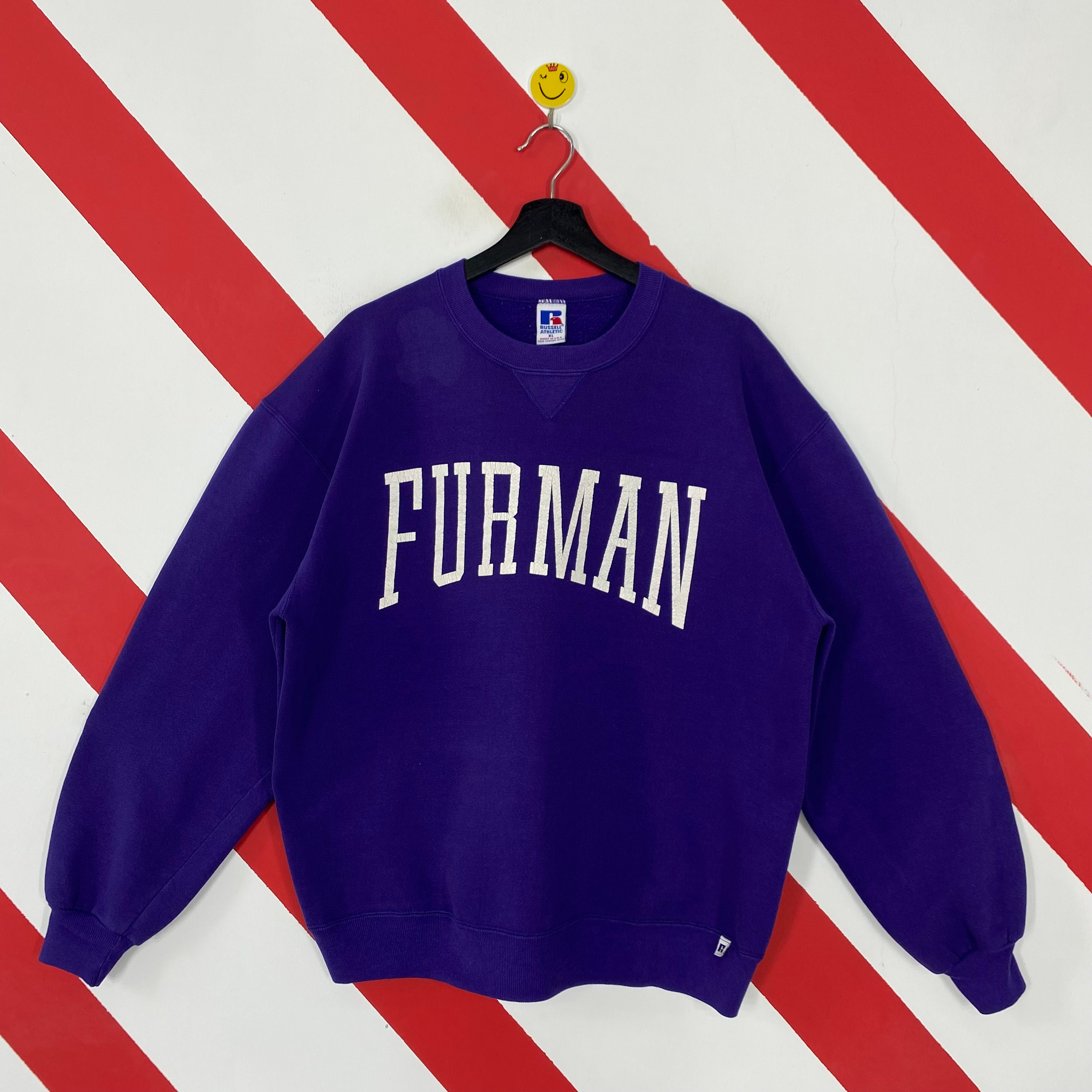 Vintage 90s Furman University Sweatshirt Furman Crewneck Furman University Sweater Pullover Furman Paladins Print Logo Purple Large Etsy Australia