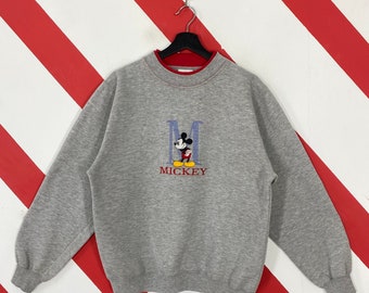 Vintage 90er Jahre Mickey Mouse Sweatshirt Minnie Mouse Crewneck Disney Goofy Pluto Pullover Pullover Cartoon Daisy Duck Gesticktes Logo Medium