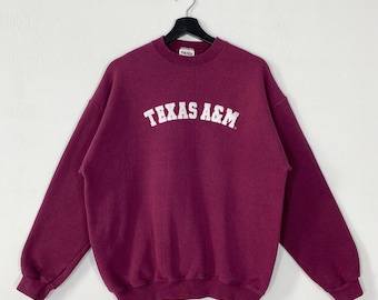 Vintage 90s Texas A&M University Sweatshirt Texas AM Crewneck Texas University Sweater Pullover Texas AM Aggies Embroidered Logo SmMediumall