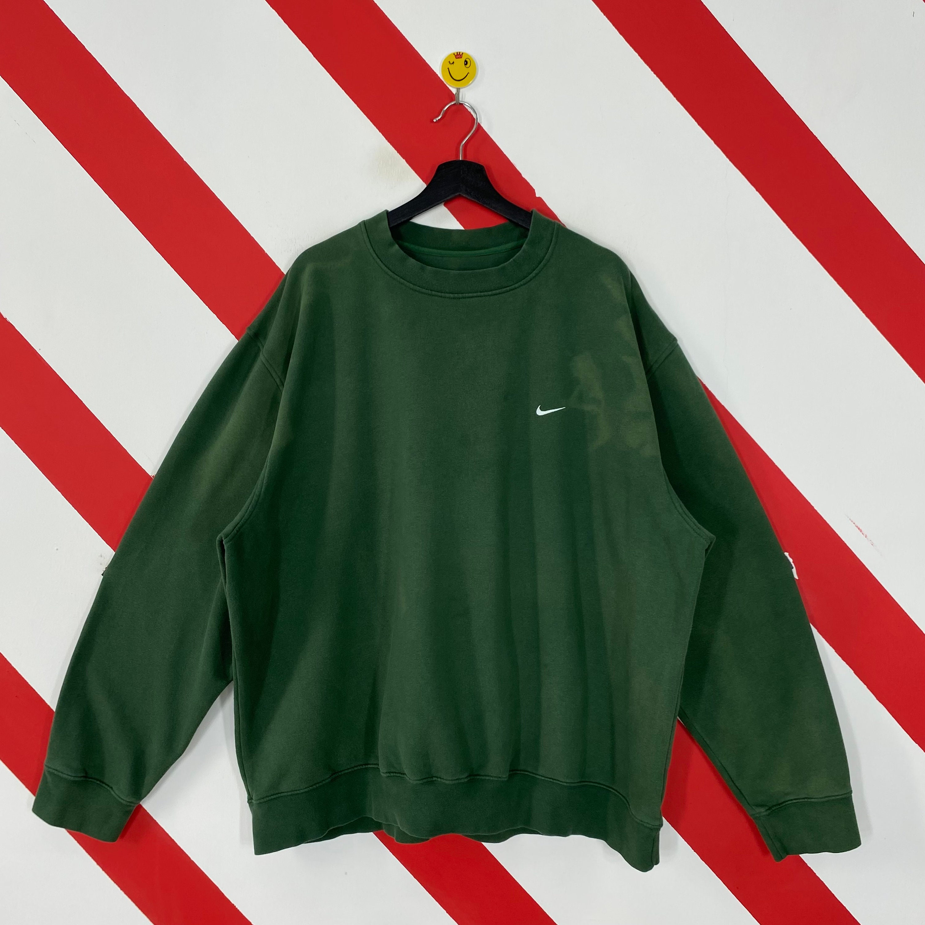 Vintage Nike Sweatshirt Nike Crewneck Nike Swoosh Sweater Pullover Nike Air Sportswear Jumper Nike Swoosh Embroidered Logo Green Xxlarge Etsy UK