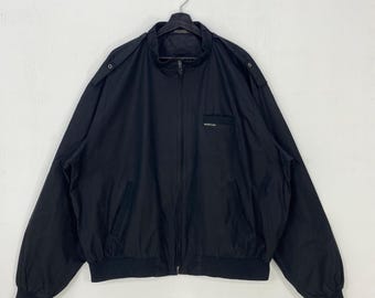 Vintage Members Only Harrington Black Jacket Small 90s Members