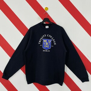 Vintage 80s Trinity hot College Dublin Ireland Crewneck Sweatshirt XL/XXL