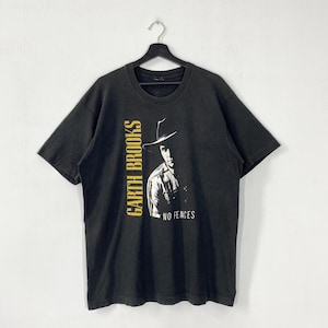 Vintage 90s Garth Brooks T-Shirt Country Music Single Stitch Print Logo Black Large