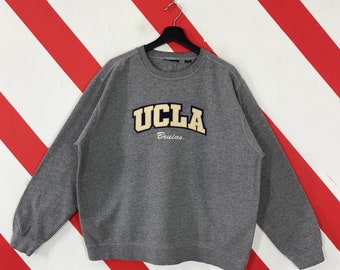 Vintage UCLA Bruins Sweatshirt California Ucla Crewneck UCLA Bruins Sweater Pullover University UCLA Bruins Embroidered Logo Grey Large