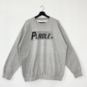 Vintage Purdue Universität Sweatshirt Purdue Universität Crewneck Purdue Pullover Pullover Purdue Boilermaker Print Logo Grau XXL