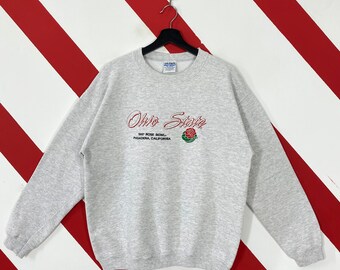 Vintage 90s Ohio State University Sweatshirt Ohio State Crewneck Ohio State Sweater Pullover Ohio State Buckeyes Embroidered Logo Medium