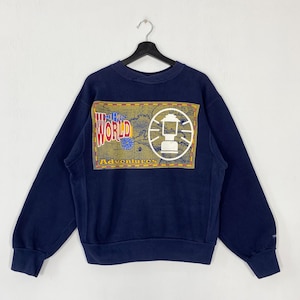 Vintage 90s Coleman Sweatshirt Coleman Crewneck Coleman Sweater Pullover Camping Gear Outdoor Recreation Coleman Print Logo Blue Medium