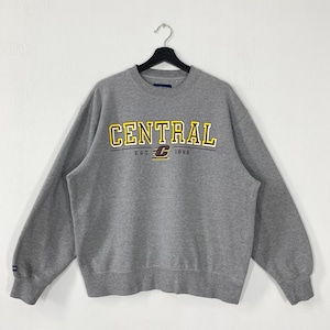 Vintage Central Michigan University Sweatshirt Central Michigan Crewneck Central Sweater Central Michigan Chippewas Print Logo Grey Large