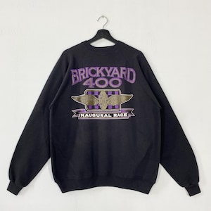 Vintage 90s Brickyard 400 Sweatshirt Brickyard Crewneck NASCAR Cup Series Sweater Pullover Indianapolis Motor Speedway Print Logo XLarge