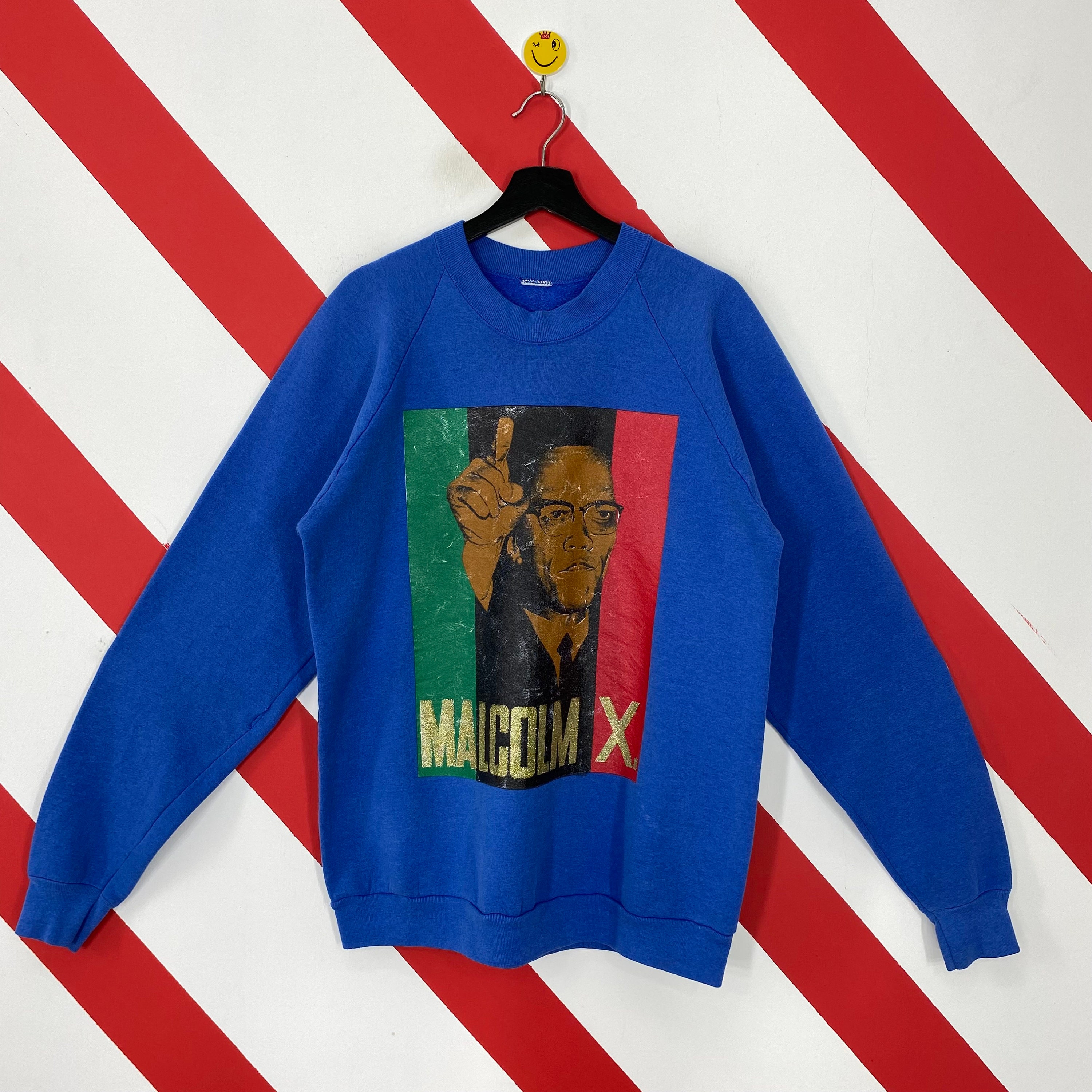 Glass House Apparel Malcolm x Hip Hop Radio Hoodie, Adult Unisex, Size: Large, Blue