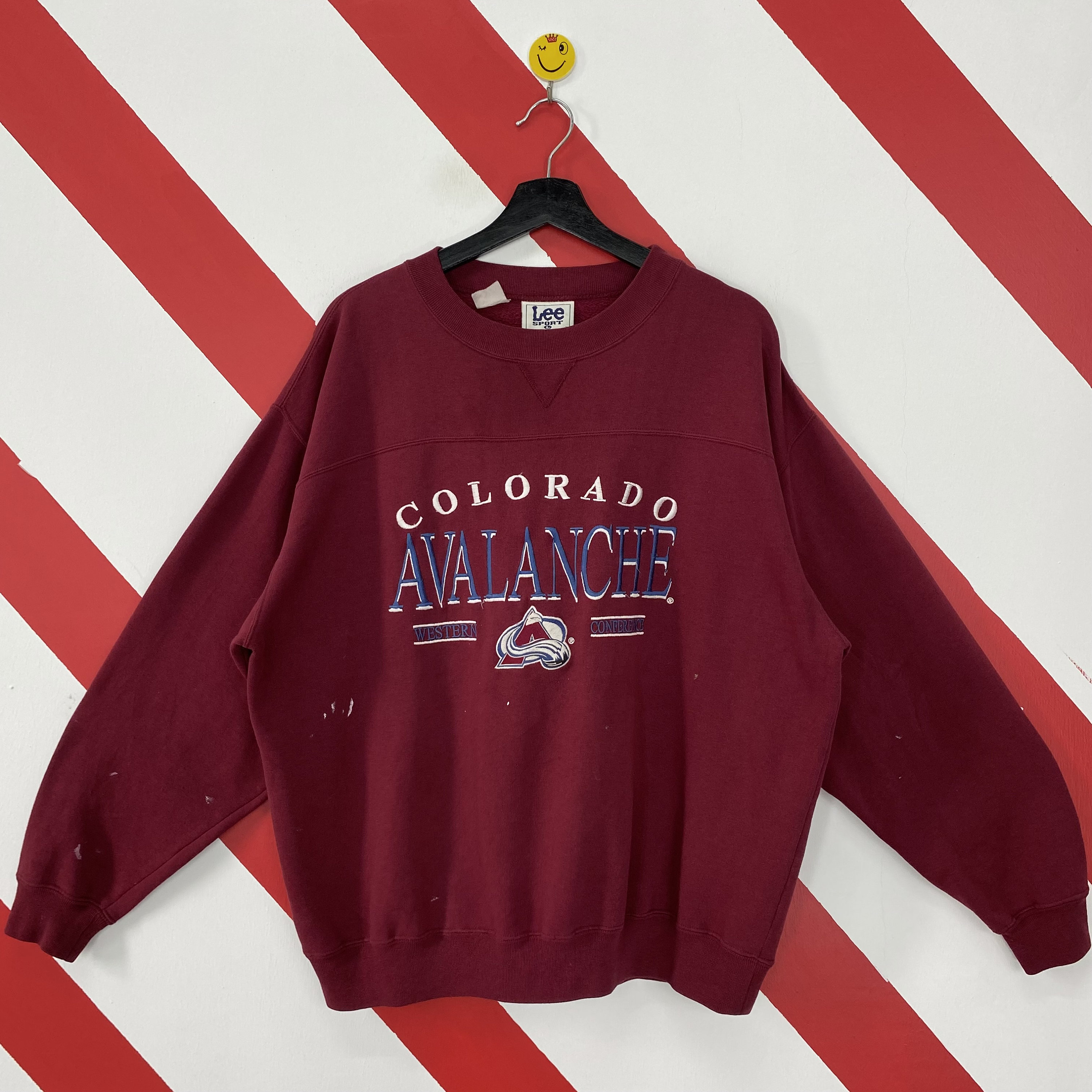 Retro 90s Colorado Avalanche Ice Hockey Printed Sweatshirt - Trends Bedding