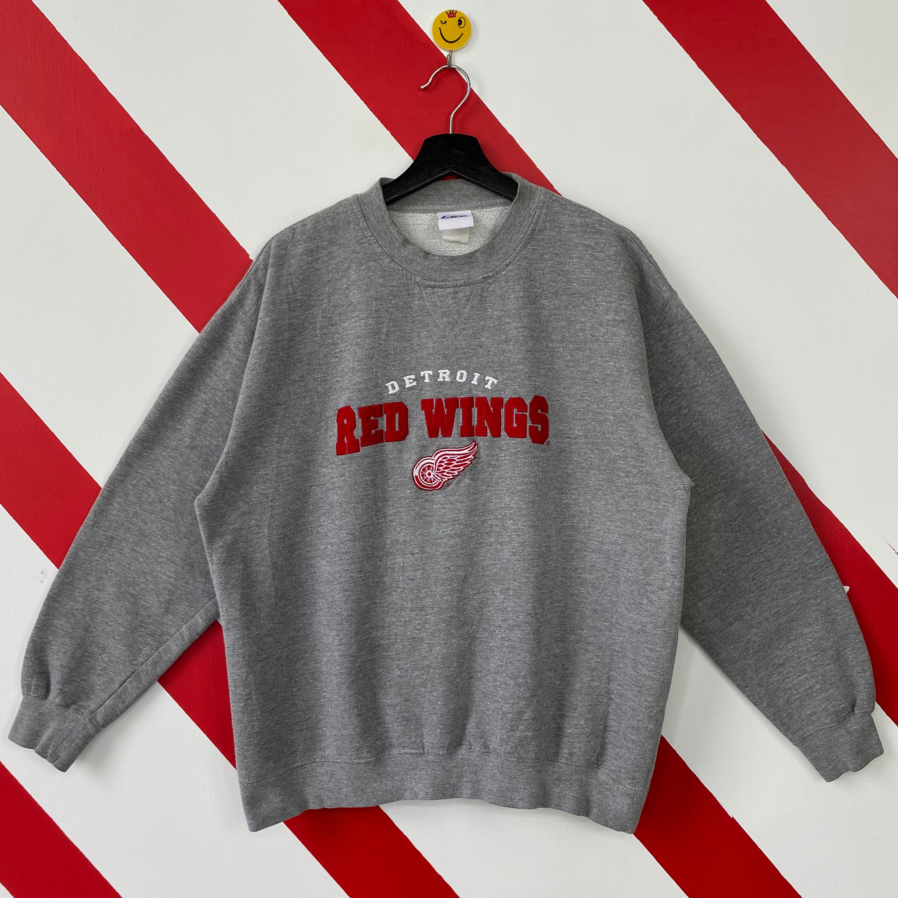 Vintage Detroit Red Wings Hockey Comfy Cord Crew Sweatshirt - Trends Bedding