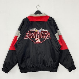 Vintage 90s Dale Earnhardt Jacket Nascar Racing Nutmeg Zipper Black Large