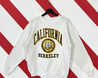 vintage des années 90 University California Berkeley sweat Berkeley ras du cou Berkeley pull pull Berkeley ours dorés impression logo petit