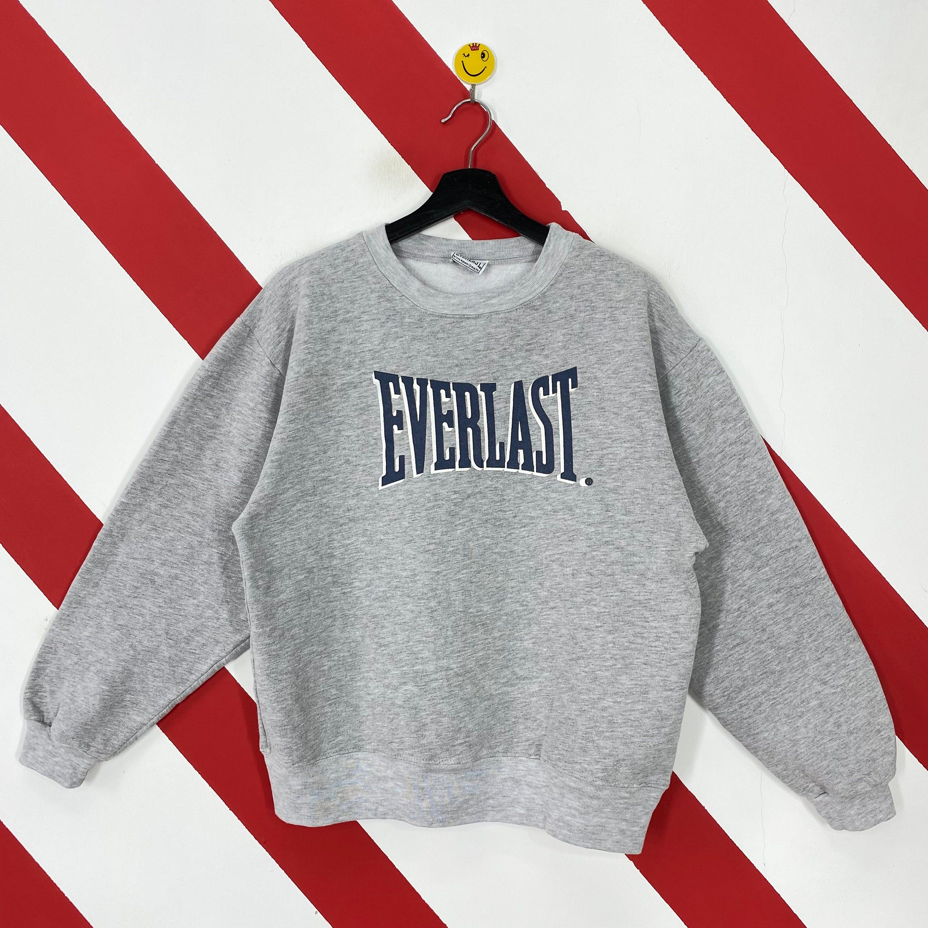 Vintage 90s Everlast Sweatshirt Everlast Crewneck Everlast Sweater Pullover  Everlast Sportswear Everlast Print Logo Grey Small -  Singapore