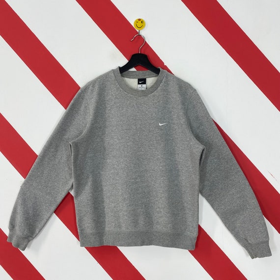 Vintage Nike Sweatshirt Nike Crewneck Nike Swoosh Sweater Pullover Nike Air Sportswear Jumper Nike Swoosh Embroidered Logo Grey Medium Etsy Ireland