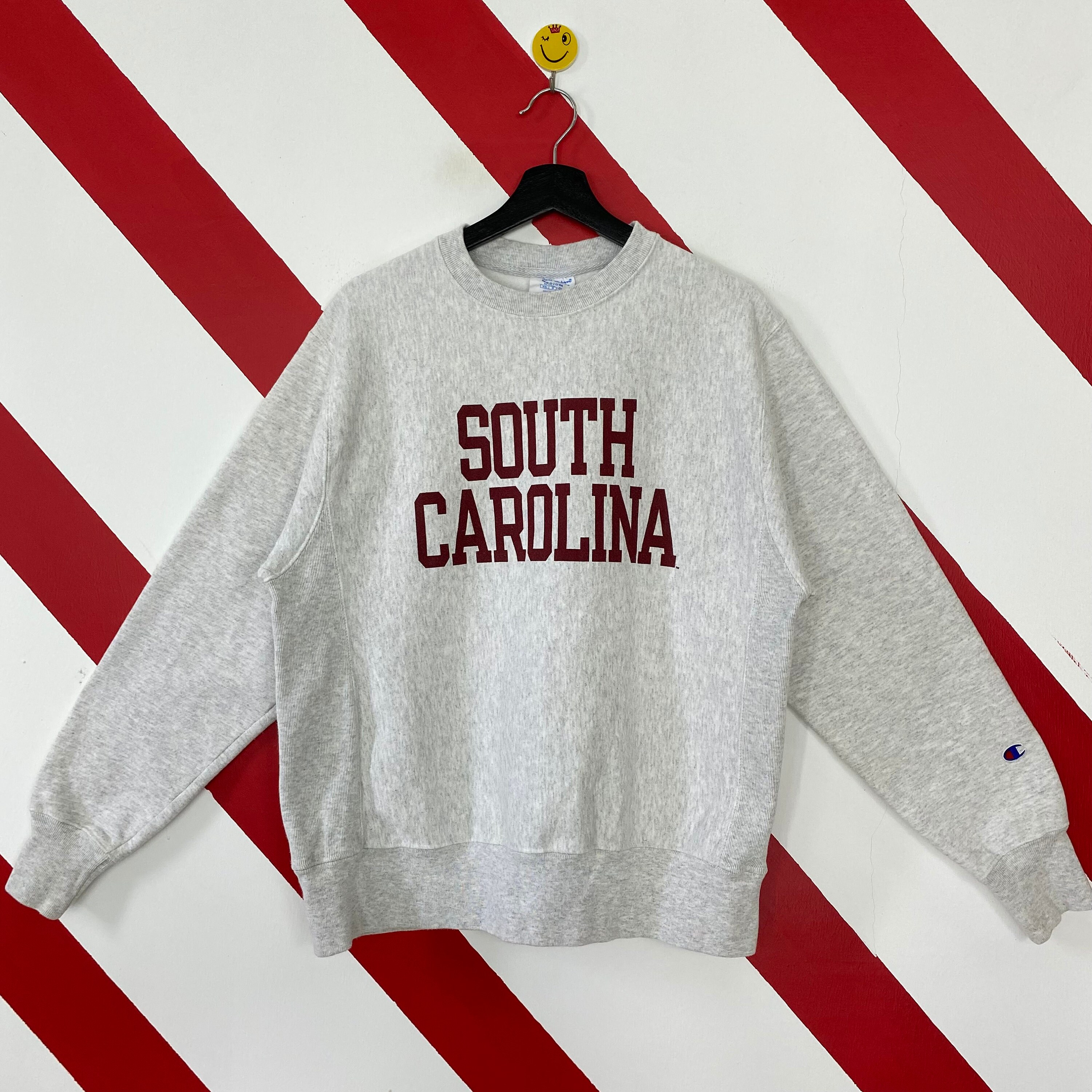 Vintage South Carolina Gamecocks Sweatshirt University South Carolina Crewneck Carolina Sweater Sportswear Carolina Print Logo Grey Medium