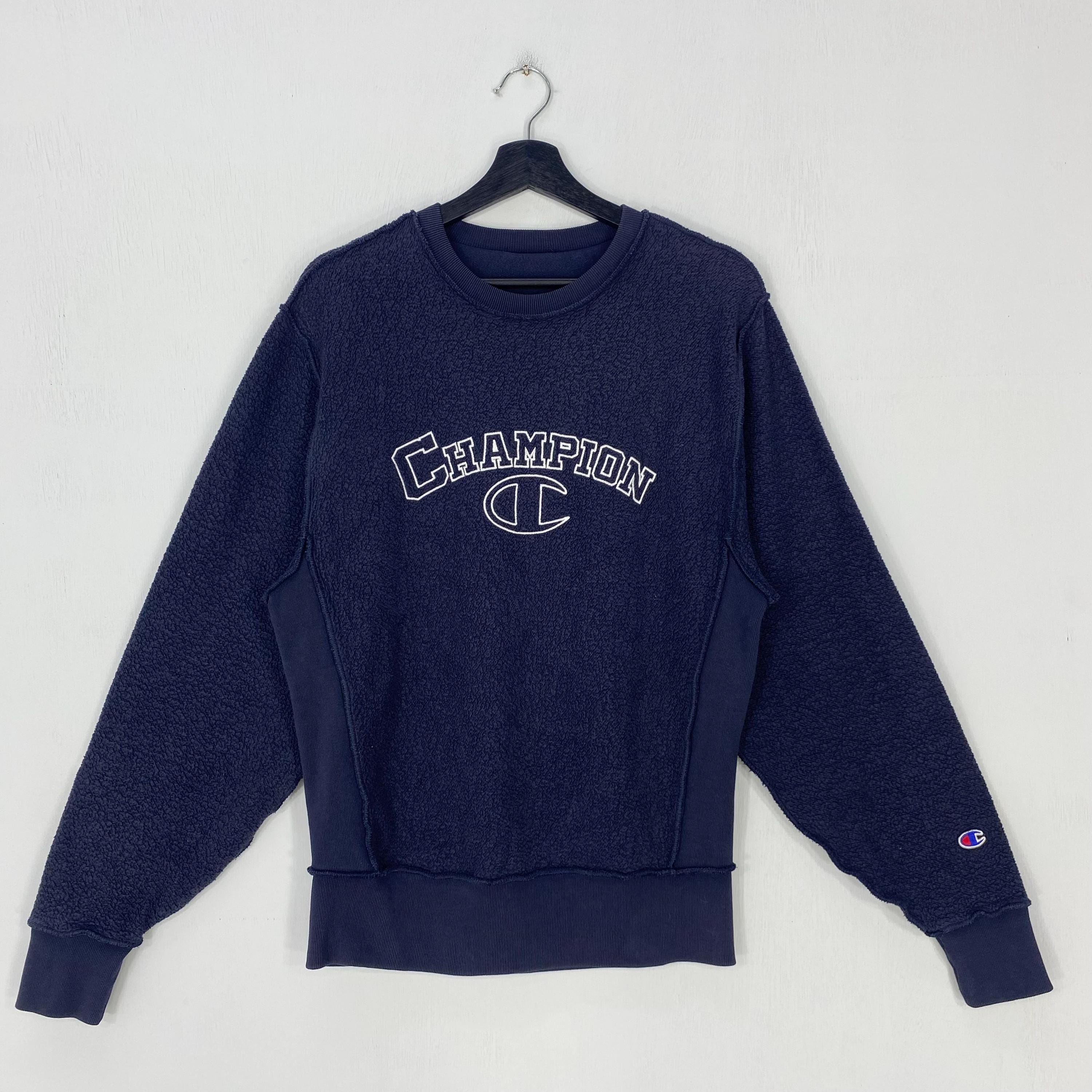 80s Champion Reverse Weave Sweatshirt, Navy, M