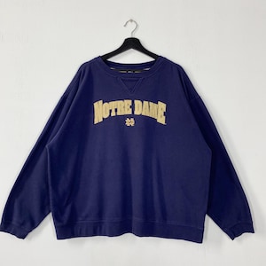 Vintage University Notre Dame Sweatshirt Notre Dame Crewneck Notre Dame Sweater Pullover Notre Dame Fighting Irish Embroidered Logo XXLarge