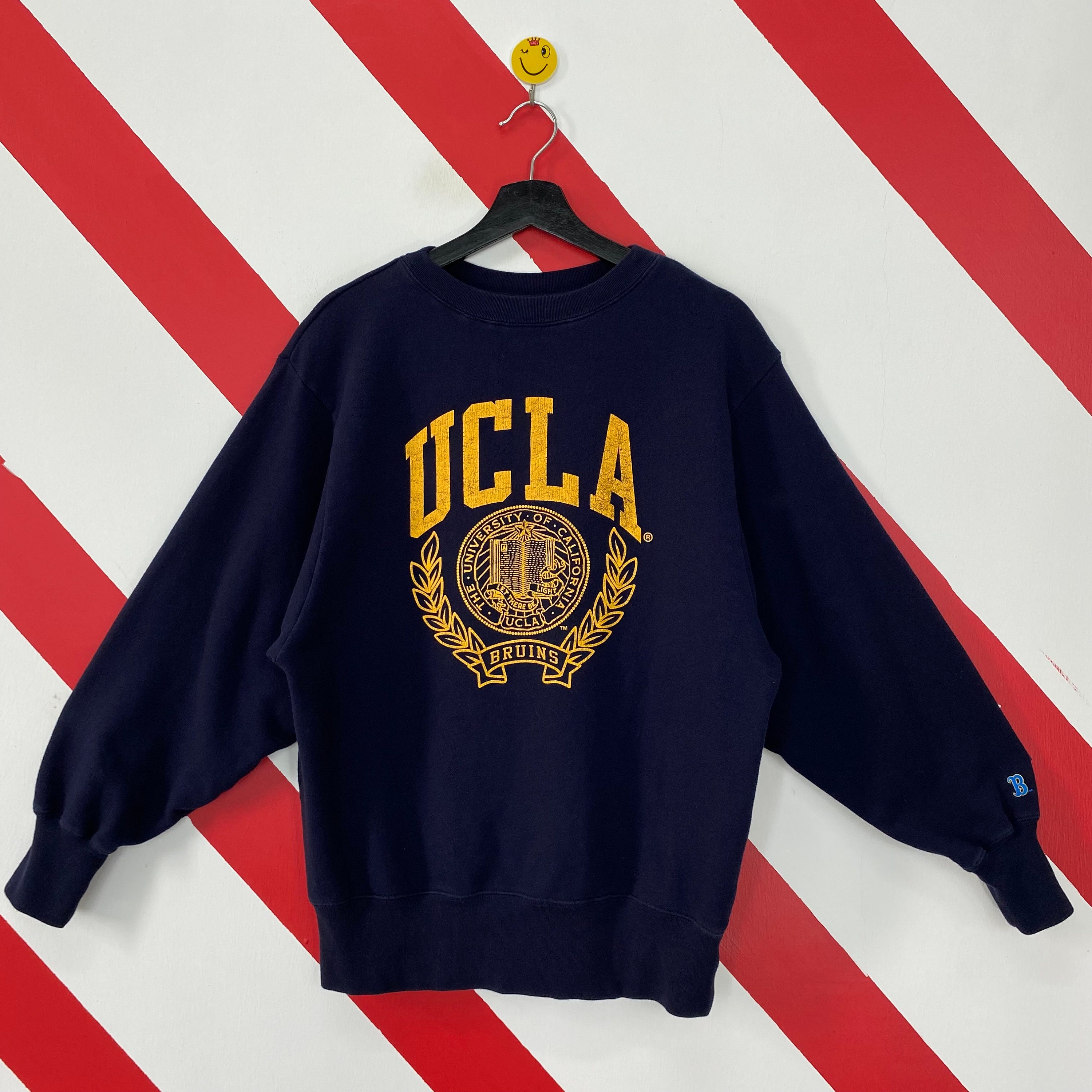 Champion UCLA Bruins NCAA Blue Embroidered Retro Hoodie Sweatshirt