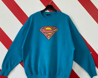 Superman Fly By Adult Crewneck Sweatshirt 