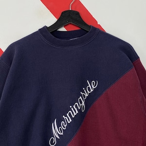 Vintage 90s Morningside University Sweatshirt Morningside Crewneck Morningside Sweater Pullover Morningside Mustangs Embroidered Logo Large zdjęcie 3