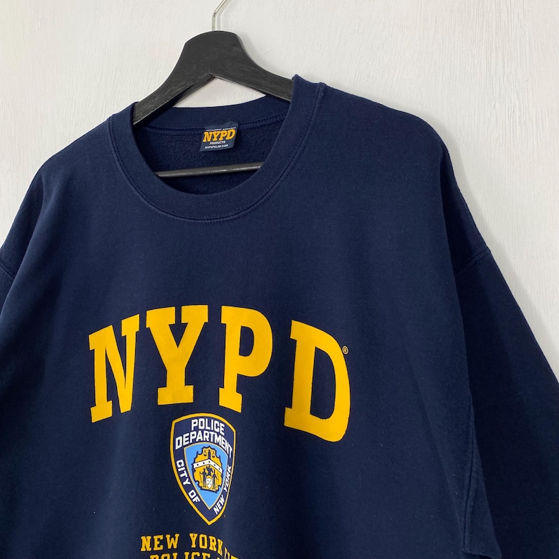 Nypd Lettering Vintage New York Police Department Sweatshirt Crewneck Pullover NYPD ...