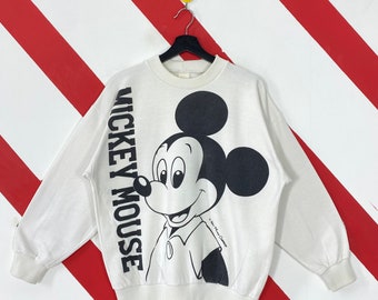 vintage des années 90 sweatshirt Mickey Mouse Minnie Mouse ras du cou Disney Dingo Pluto pull pull dessin animé Daisy Duck Mickey impression logo petit