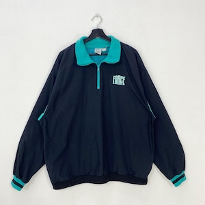 Vintage 90s Nike Force Pullover Windbreaker Nike Swoosh Sportswear Embroidered Logo Black XXLarge