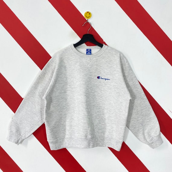 Vintage 90s Champion Sweatshirt Champion Crewneck Streetwear Champion  Sweater Pullover Champion Script Champion Embroidered Logo Grey Small - Etsy