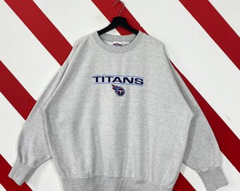 Vintage 90s Tennessee Titans Sweatshirt Titans Crewneck Tennessee Titans Sweater Pullover Sportswear NFL Titans Embroidered Logo XXLarge