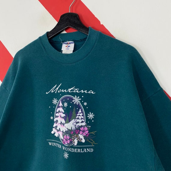 Vintage 90s Montana Sweatshirt Montana Crewneck M… - image 2