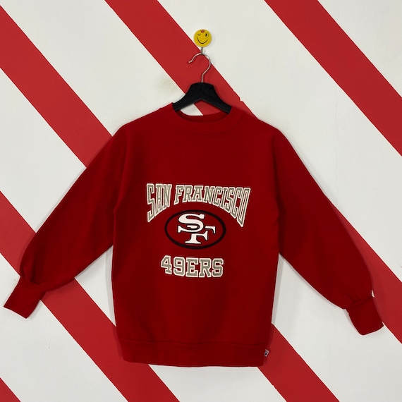 Vintage 90s San Francisco 49ers Sweatshirt San Francisco Crewneck San  Francisco 49ers Sweater Sportswear NFL 49ers Print Logo Red Kids Small 