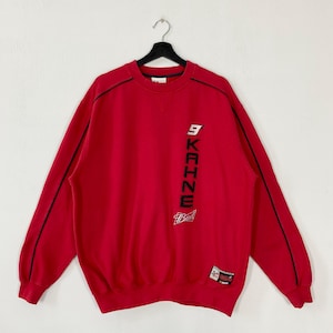 Vintage Kasey Kahne Sweatshirt NASCAR Crewneck Dale Earnhardt Sweater Pullover American Racing Driver NASCAR Embroidered Logo Red XLarge
