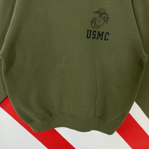 Vintage 90s USMC Marine Corps Sweatshirt USMC Cre… - image 4