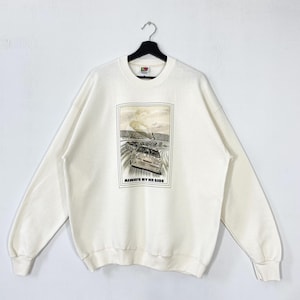 Vintage Nascar Dale Earnhardt Sweatshirt Jeff Gordon Crewneck Dale Earnhardt Sweater Pullover Tony Stewart Nascar Print Logo Cream XLarge