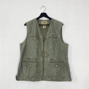 Vintage 90s LL Bean Vest Jacket Hunting Fishing Multiple Pocket 