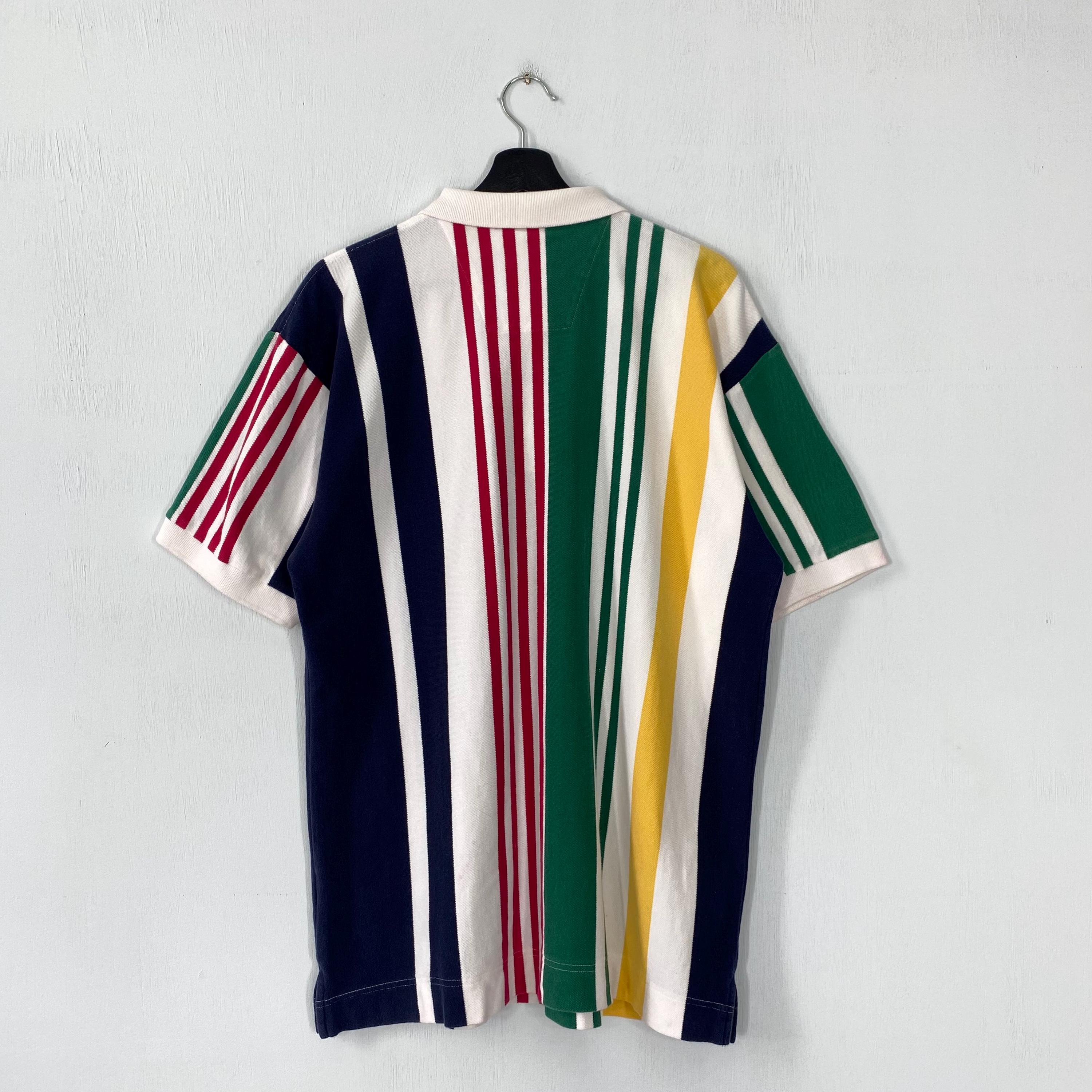 Vintage 90s Nautica Polo Shirt Vertical Stripe Sailing Gear