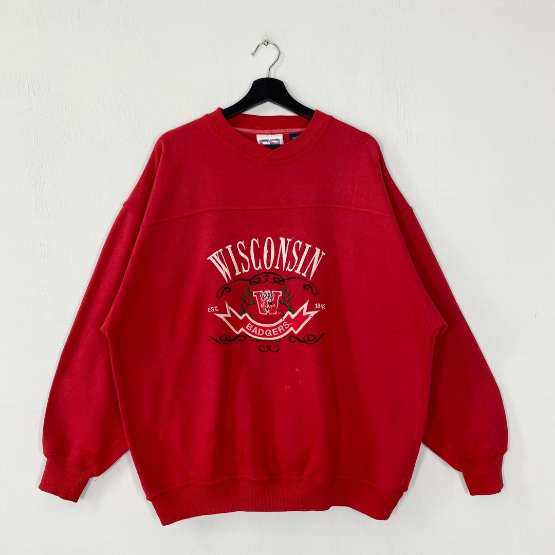 Wisconsin Attire Vintage University Wisconsin Sweatshirt Crewneck Pullover Wisconsin ...